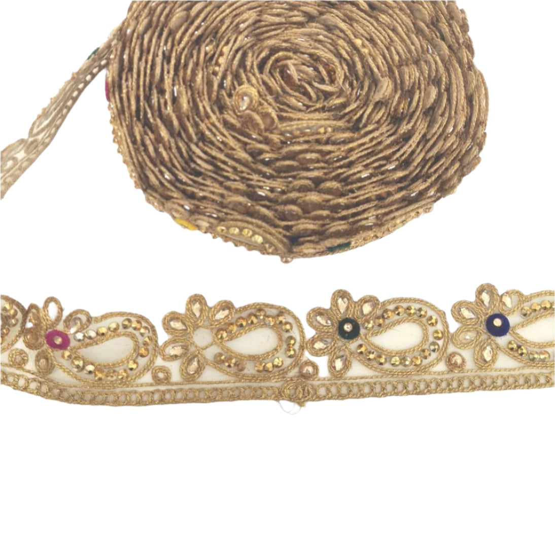 Gold Indian Rhinestone Trim
