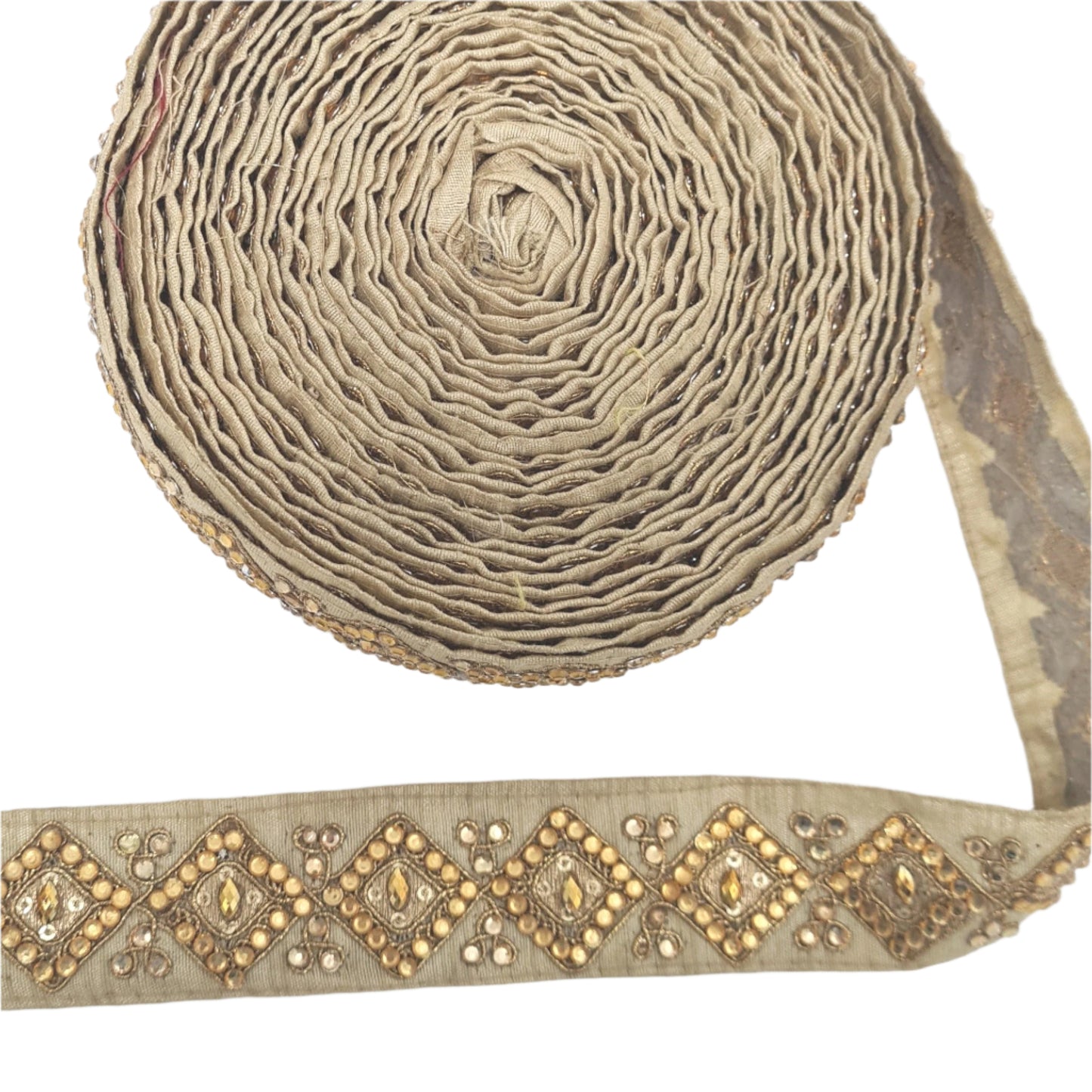 Gold Embellished Indian Rhinestone Trim