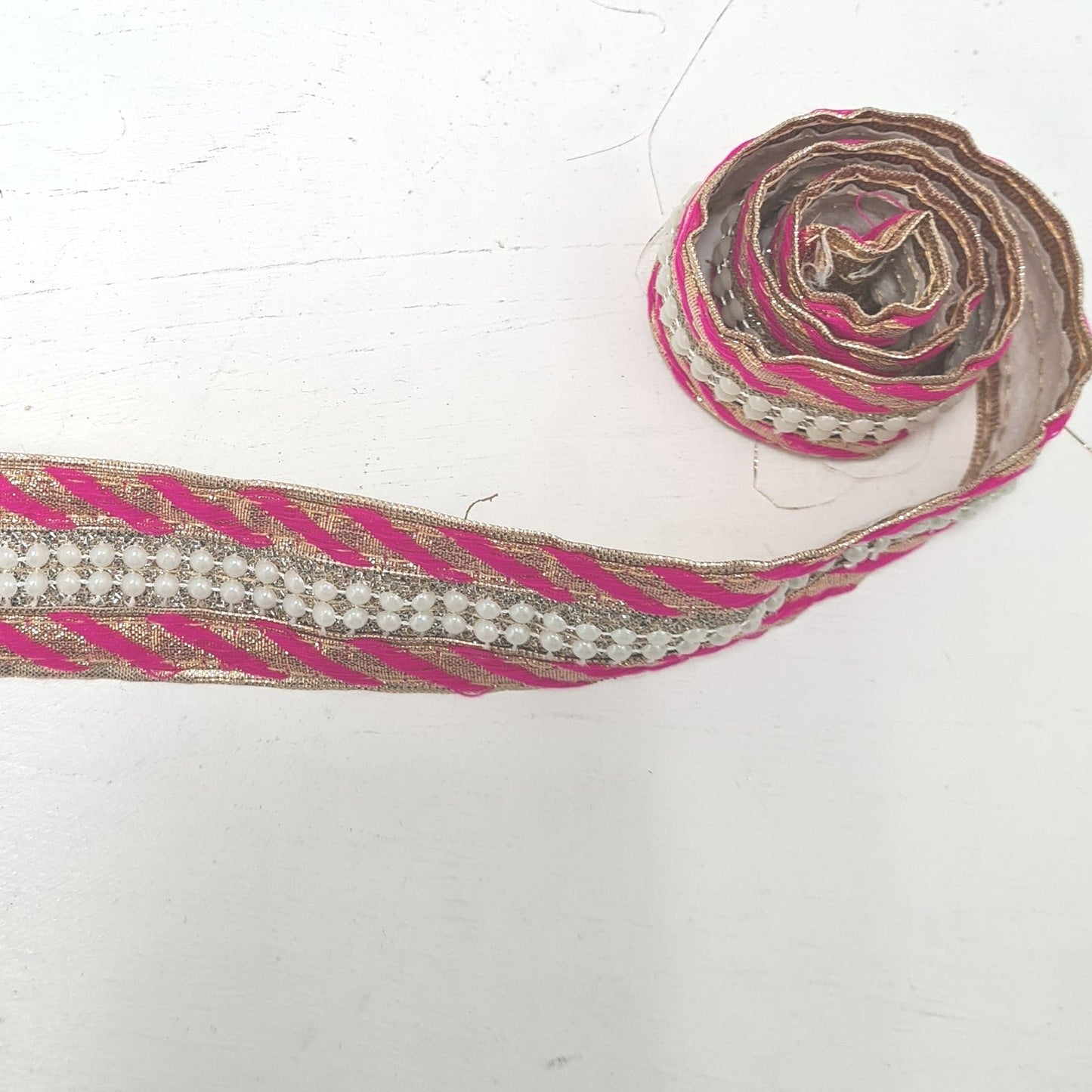 Pink and Gold Pearl Trim