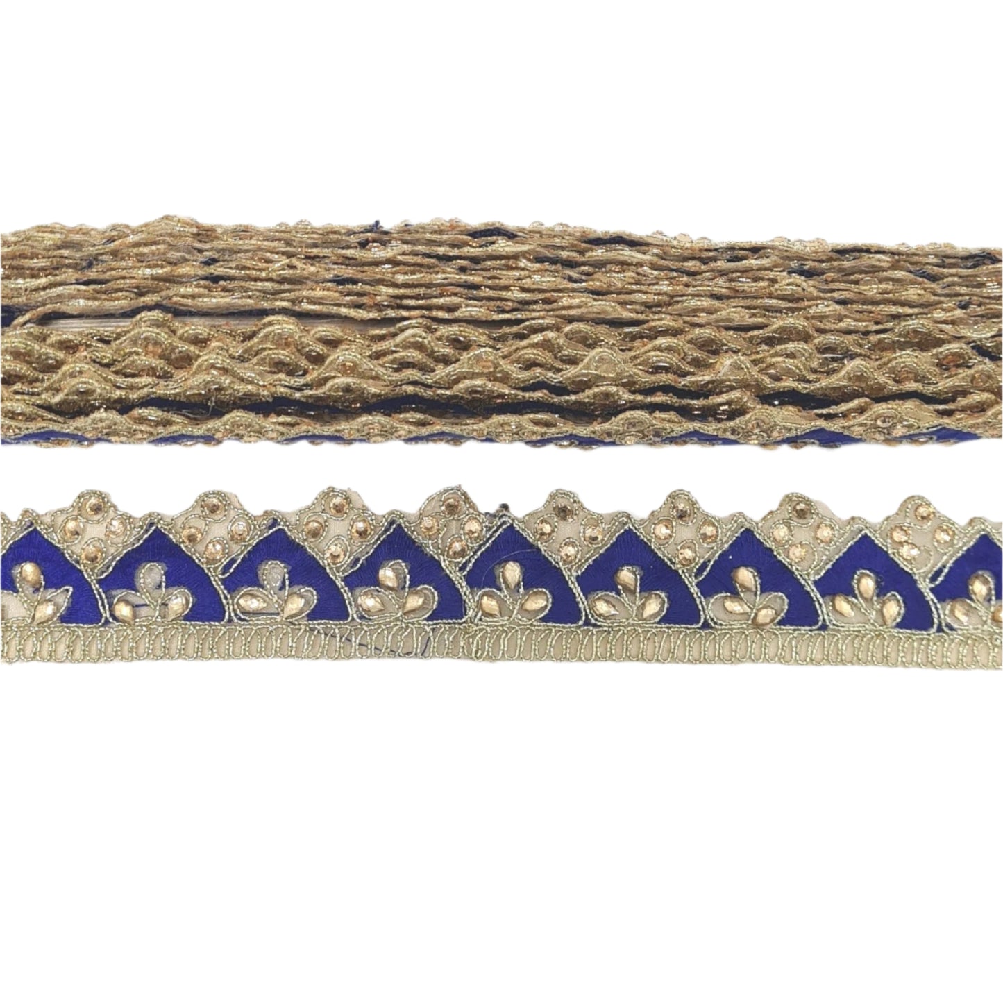 Blue Rhinestone Indian Trim
