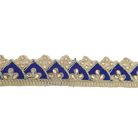 Blue Rhinestone Indian Trim