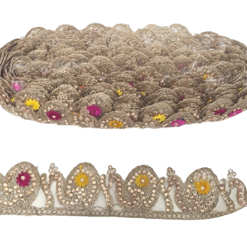 Rhinestone Peacock Indian Trim