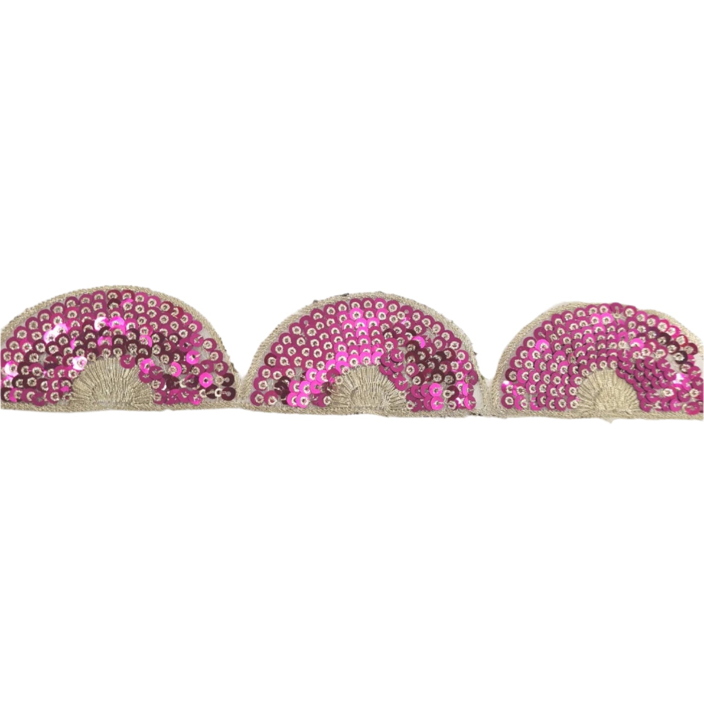 Fuchsia Sequin Half Circle Trim