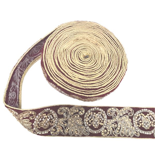 Red Velvet, gold & Pearl Trim