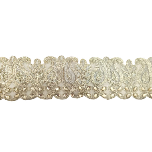 Gold & Pearl Embellished  Trim