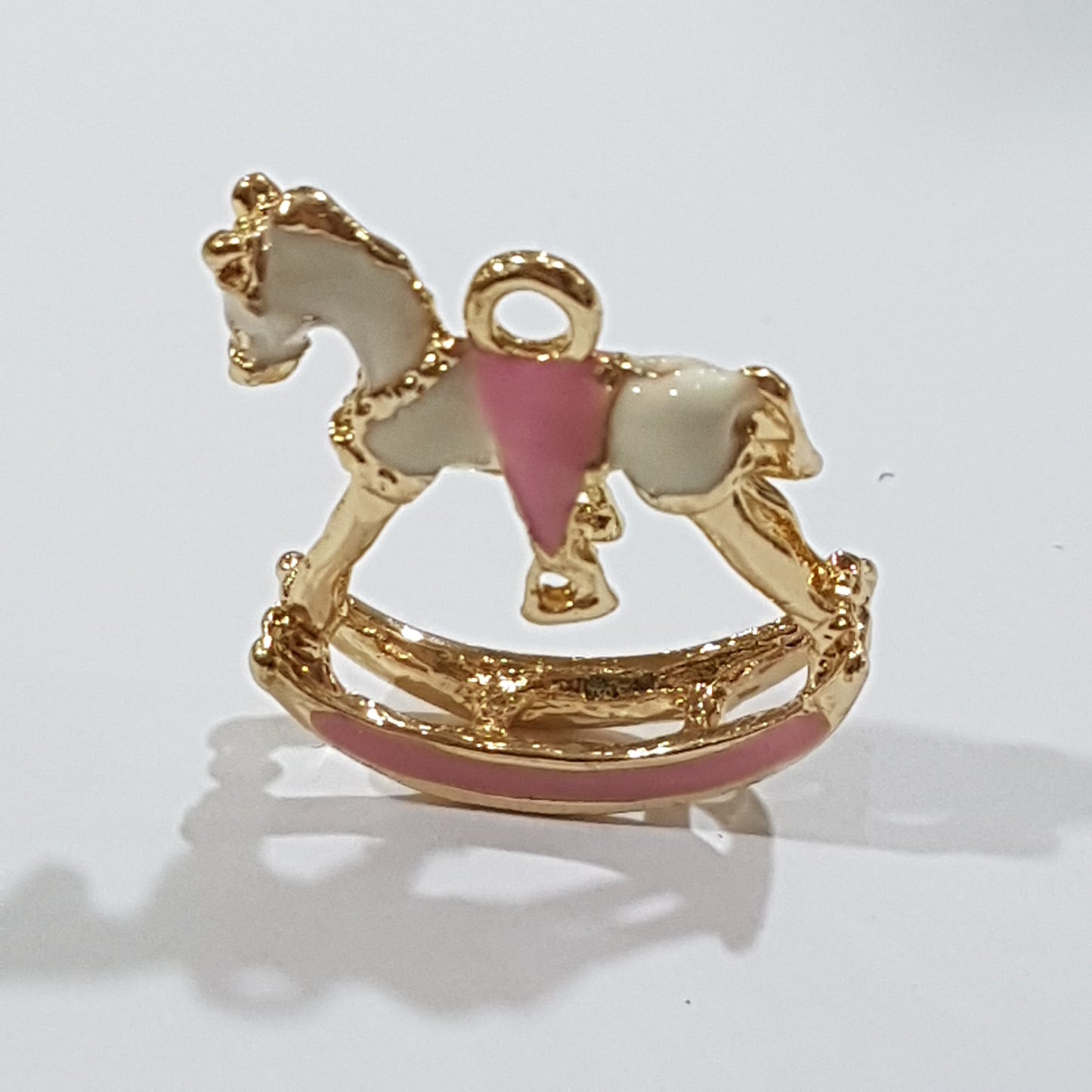 Light Pink Enamel Rocking Horse Charm