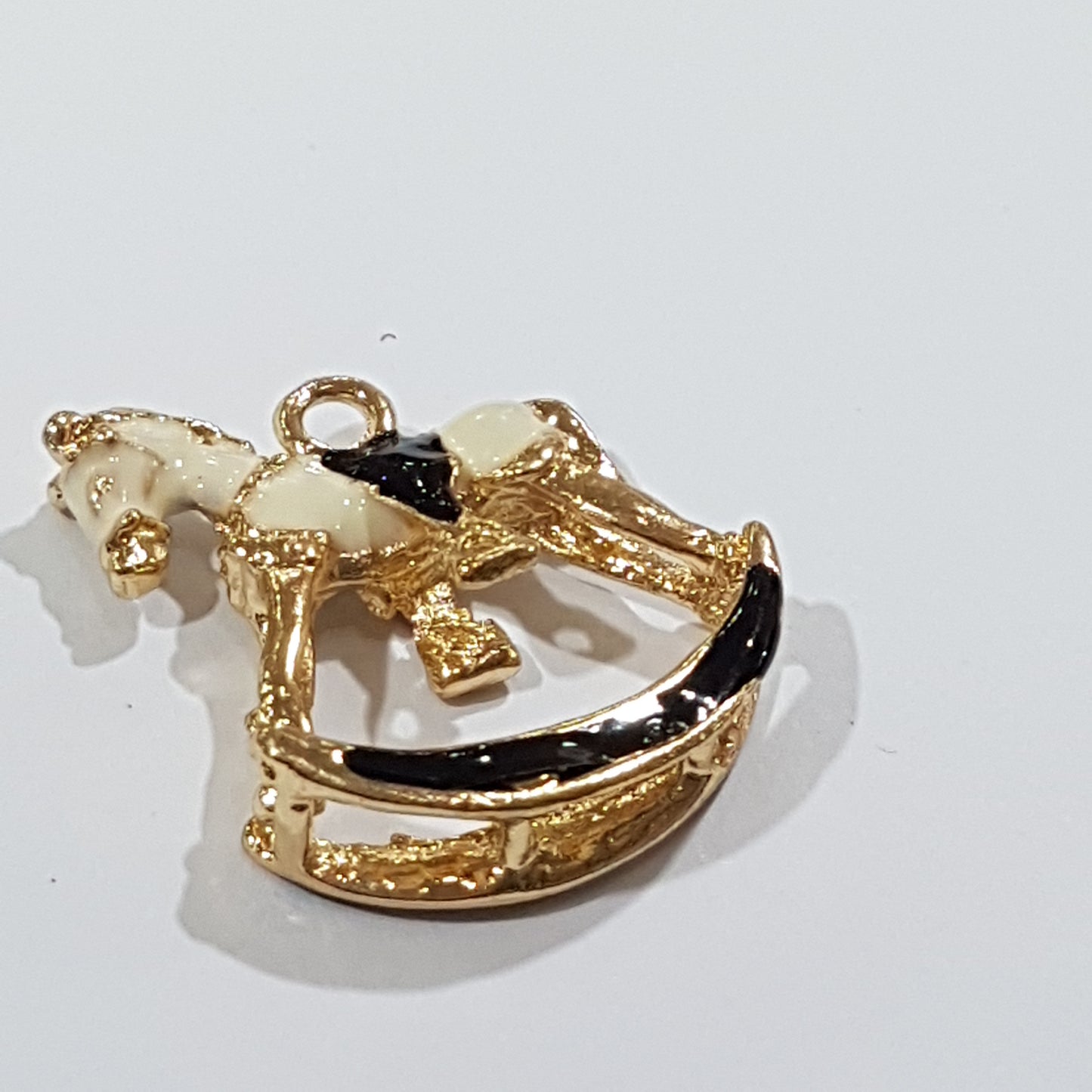 Black Enamel Rocking Horse Charm