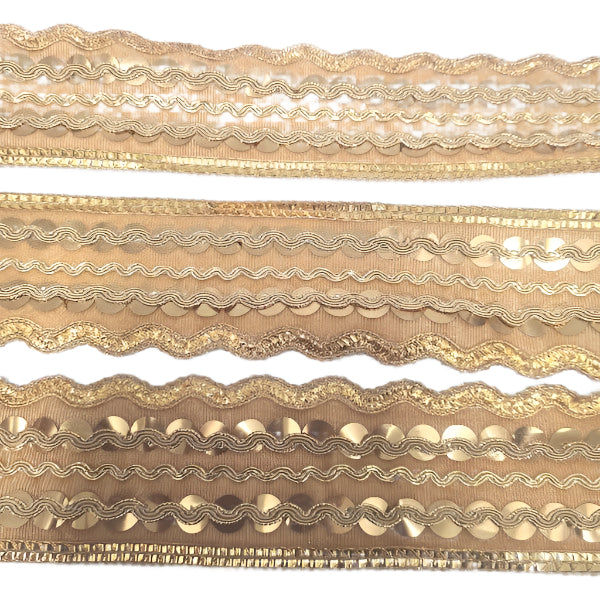 Gold sequinned Trim with waves