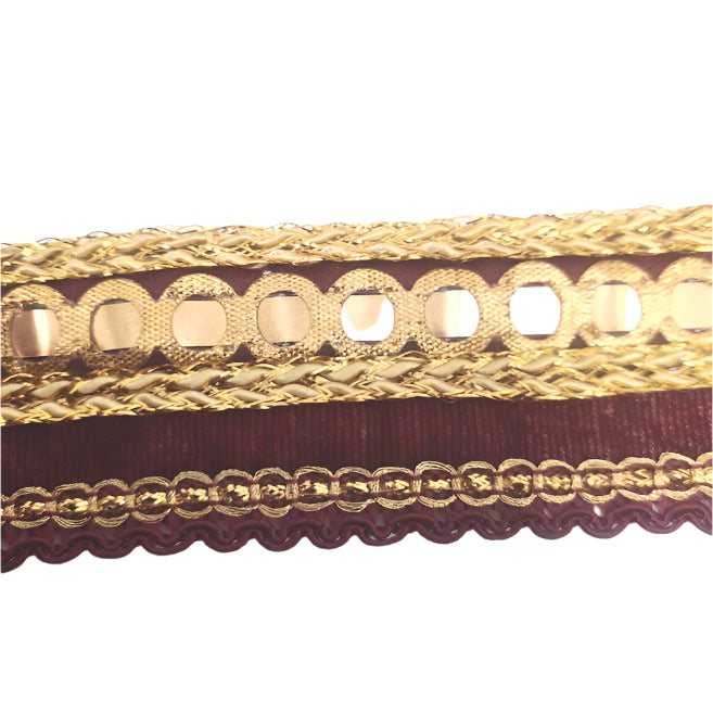 Velvety Red & Gold Indian Trim