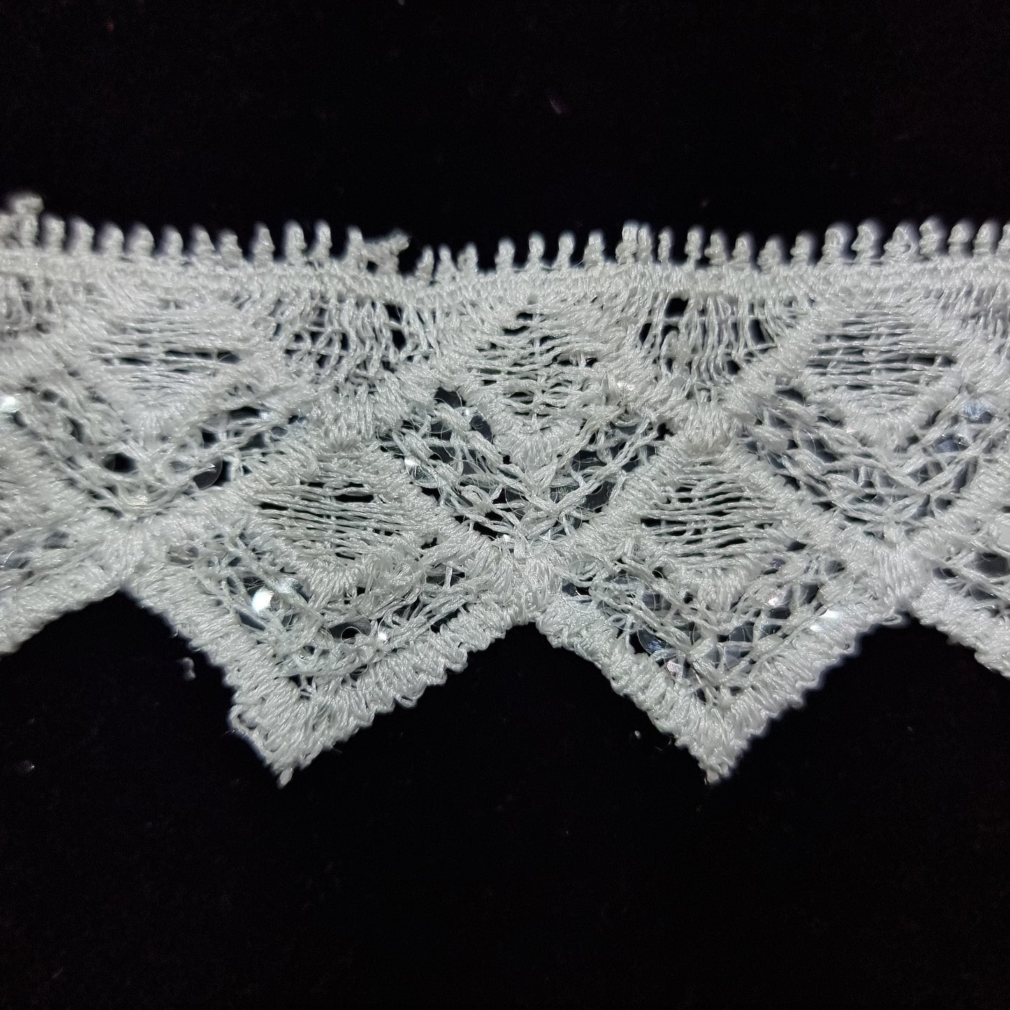 White Lace & sequinned  Trim