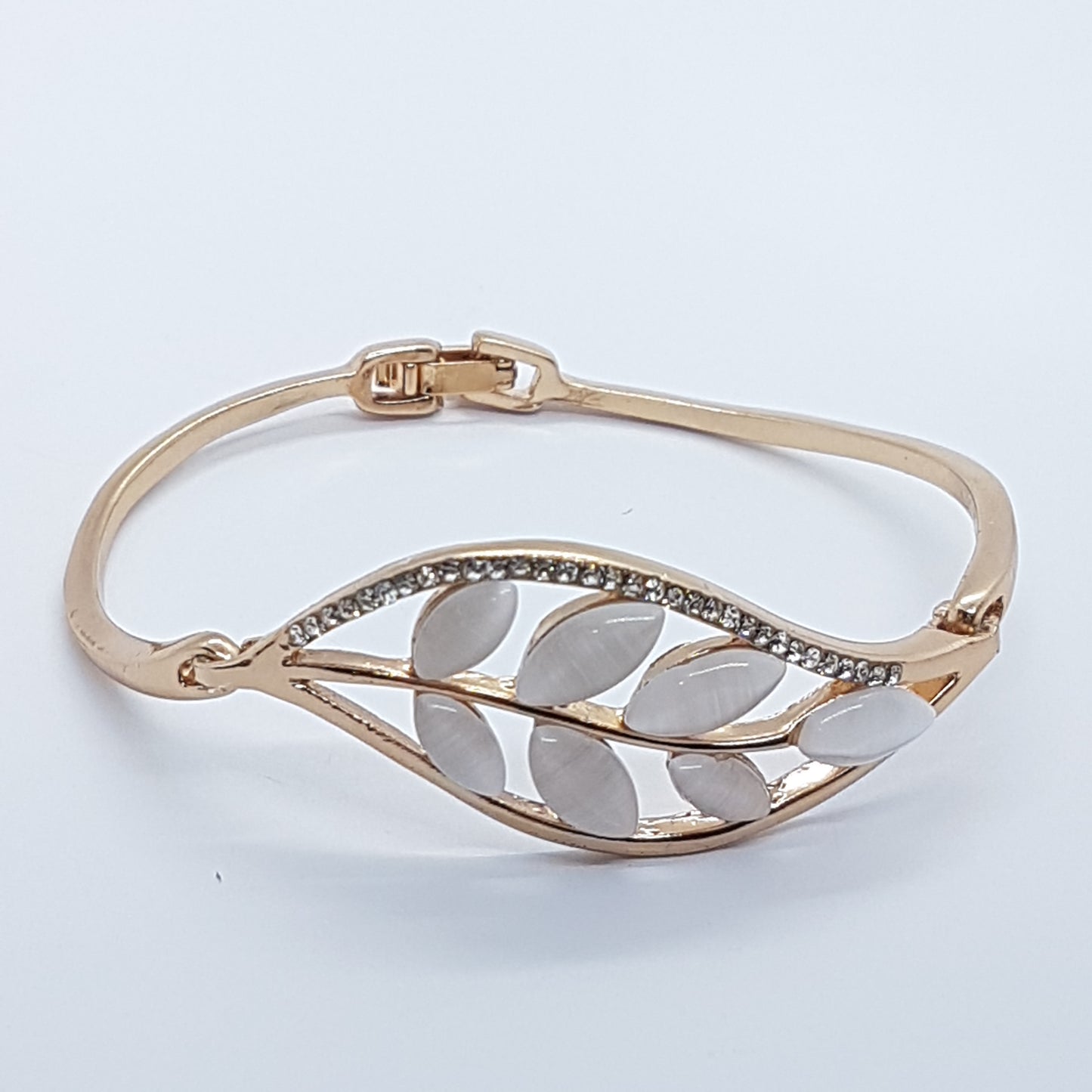 Leaf Rhinestone Bangle