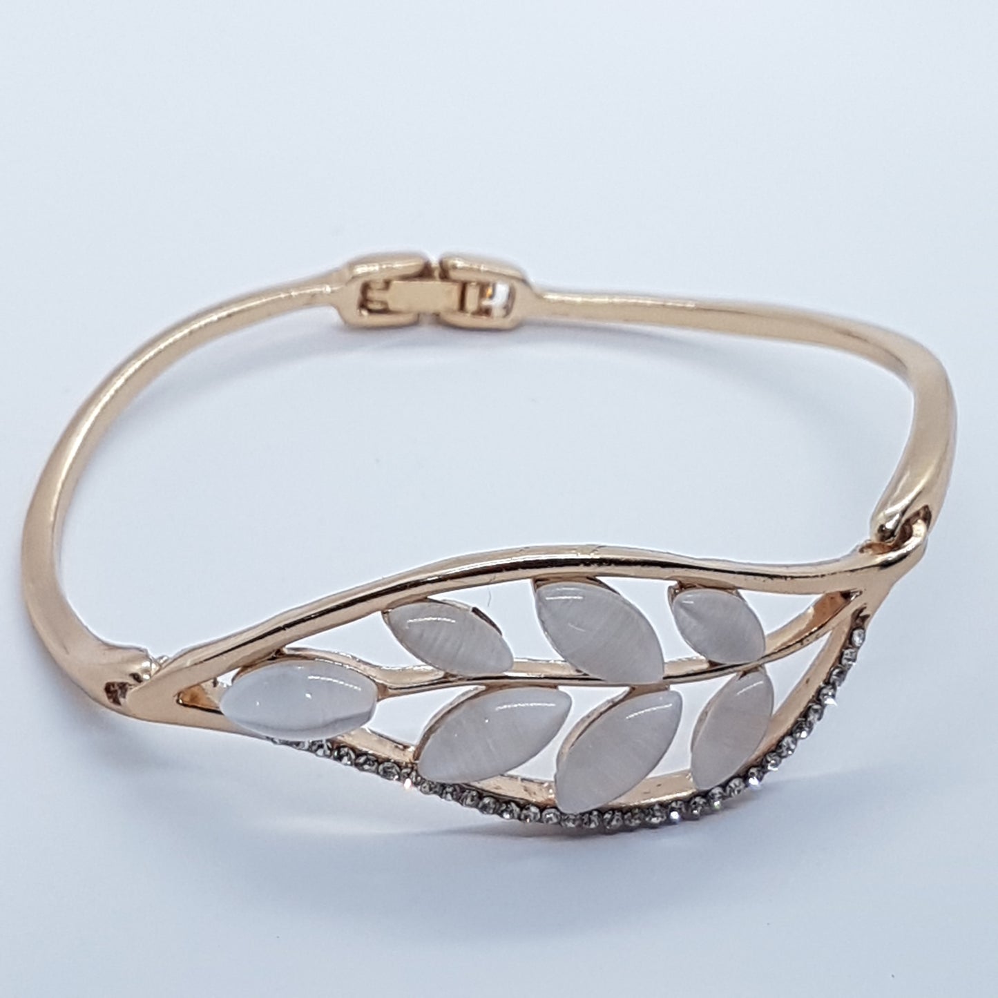 Leaf Rhinestone Bangle