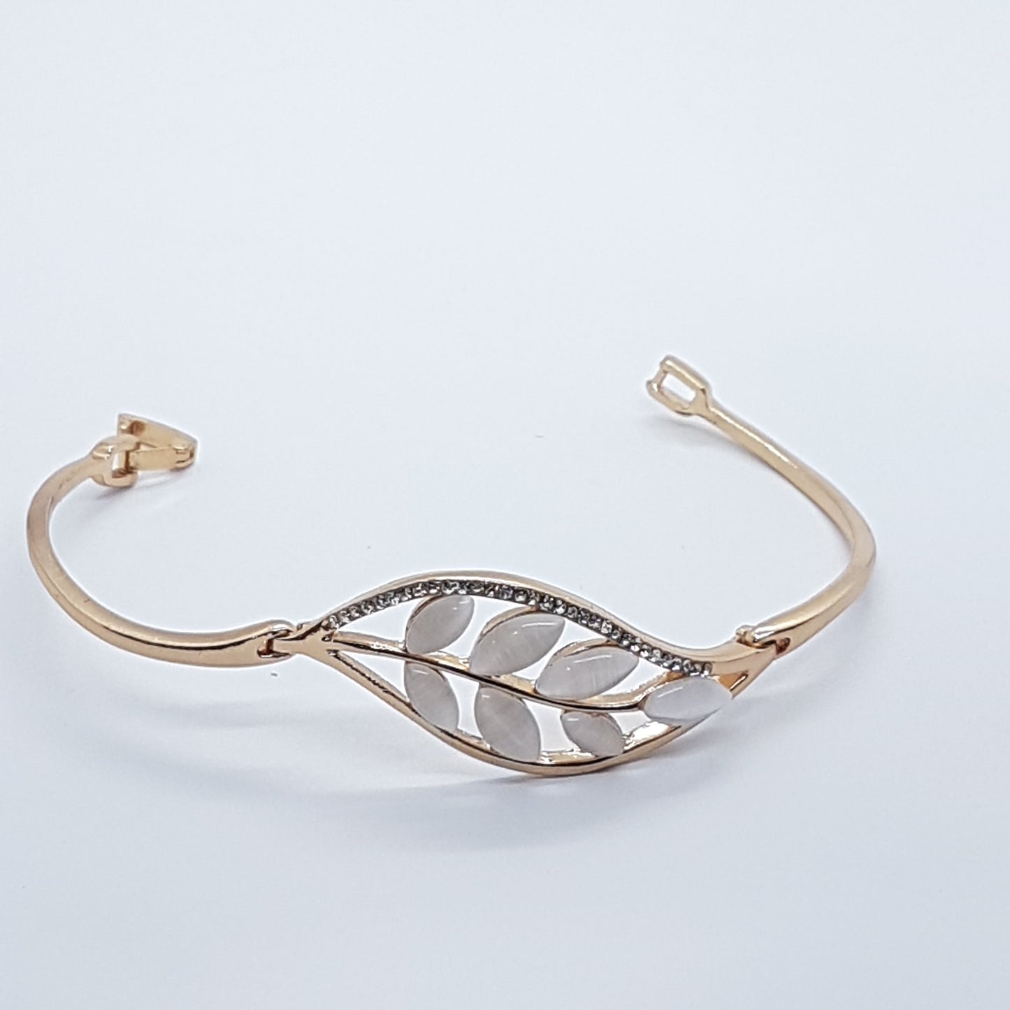 Leaf Rhinestone Bangle