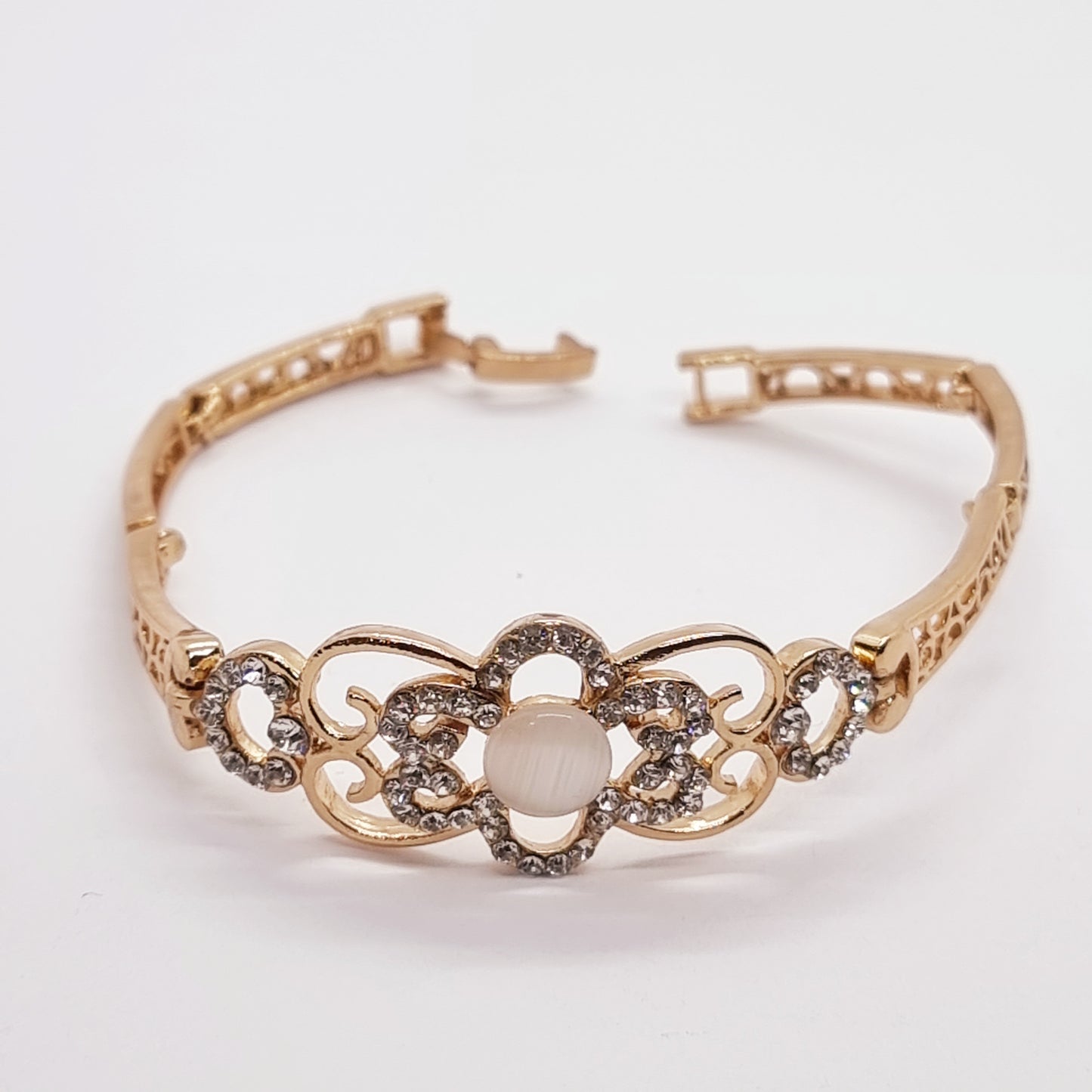 Rhinestone Floral Bracelet