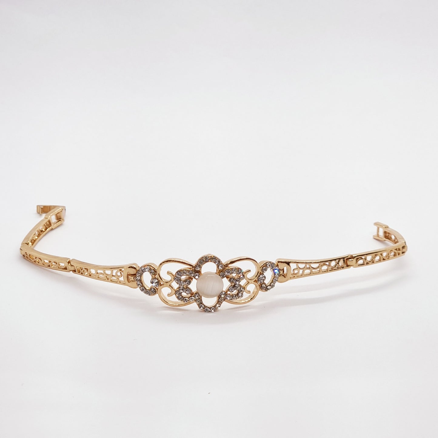 Rhinestone Floral Bracelet