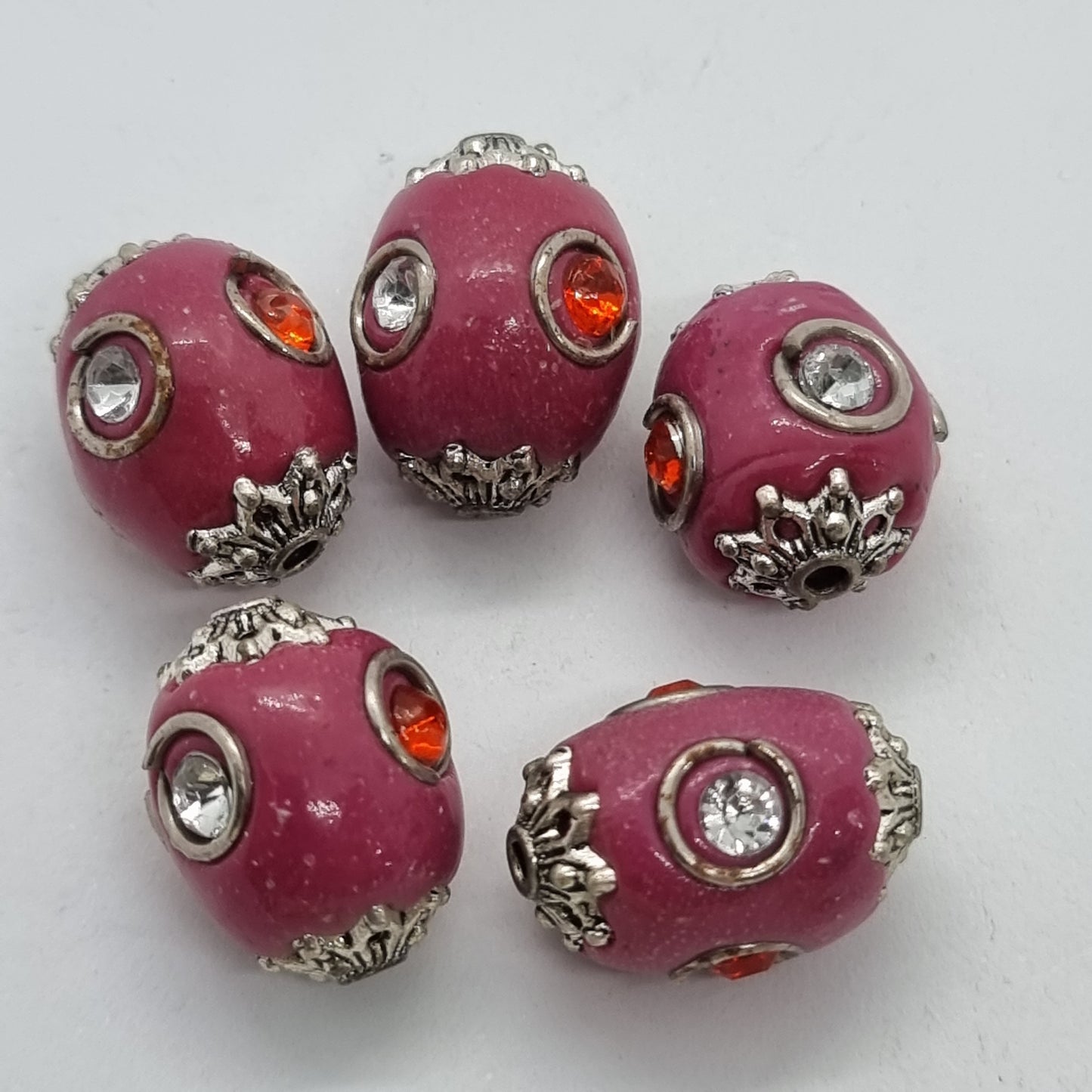 Pink Multi Stone Kashmiri Beads
