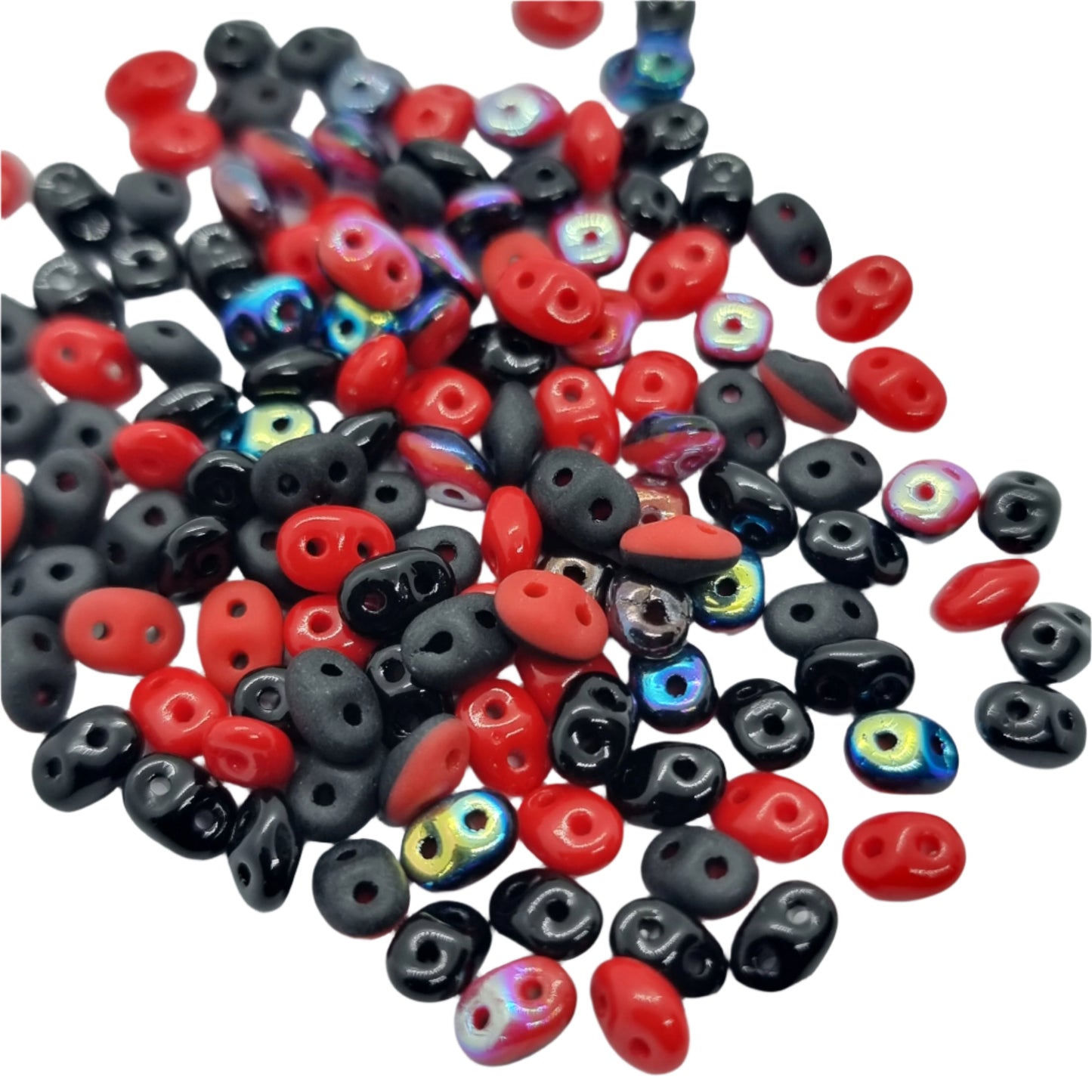 Superduo 2.5x5mm Black/Red Mix 10g