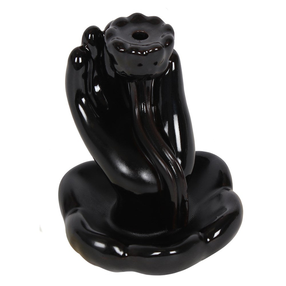 Lotus Flower and Hand Backflow Incense Burner