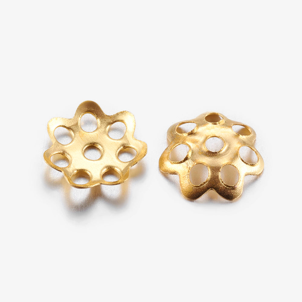 50pc Gold Iron Bead Caps