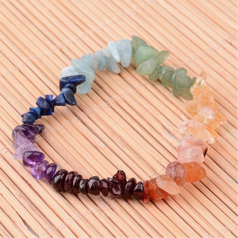 Chakra Gemstone Chip Bracelet