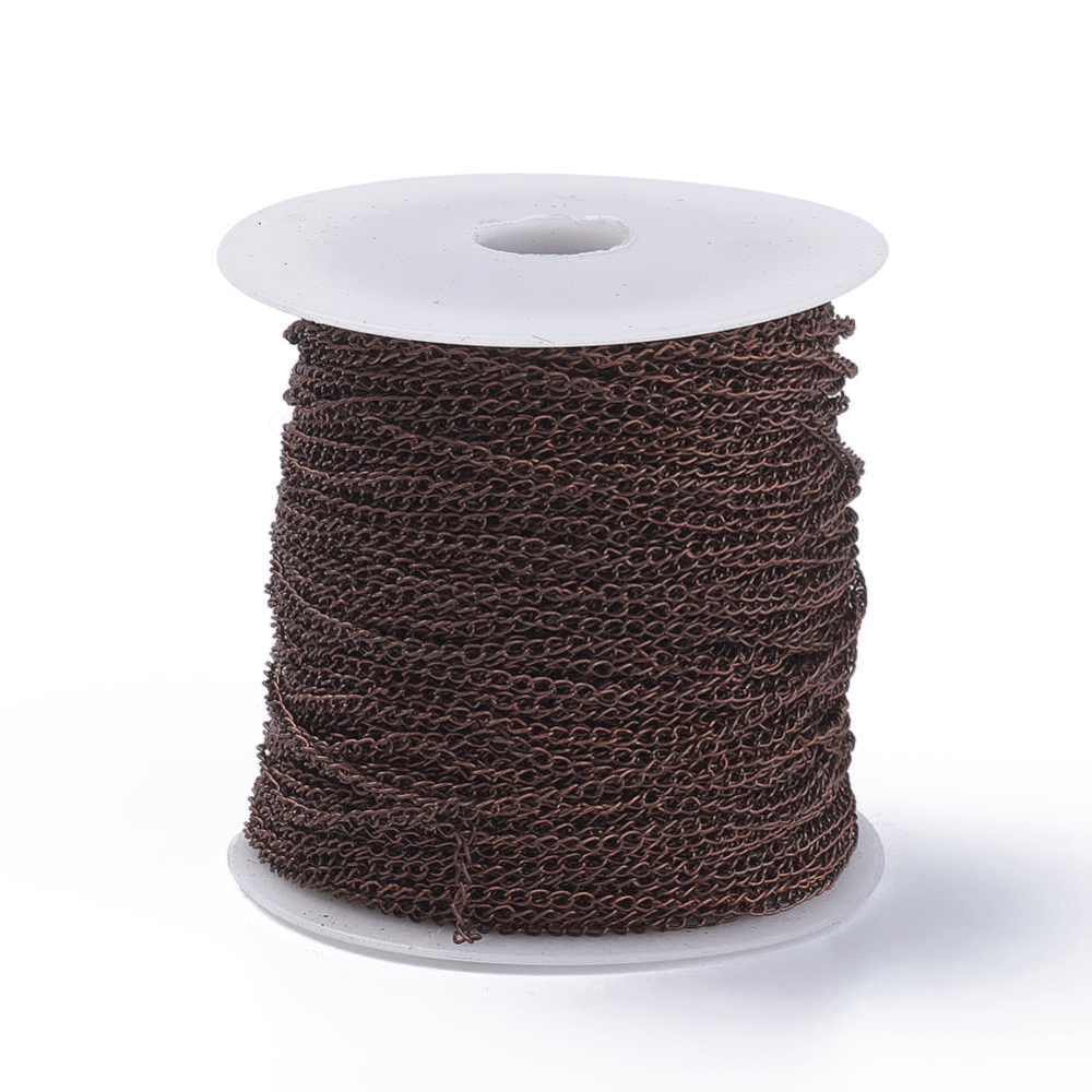 1M Red Copper Twisted Curb Chain