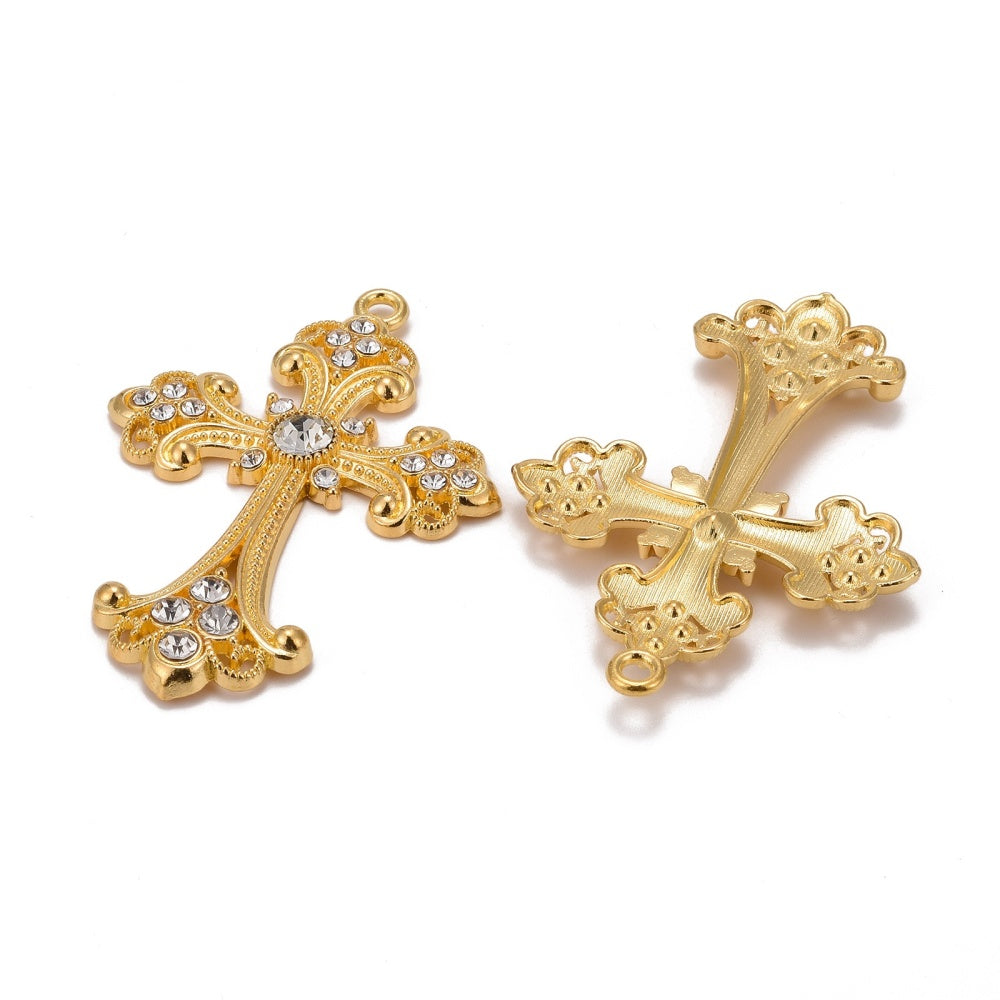 Gold Rhinestone Cross Pendant