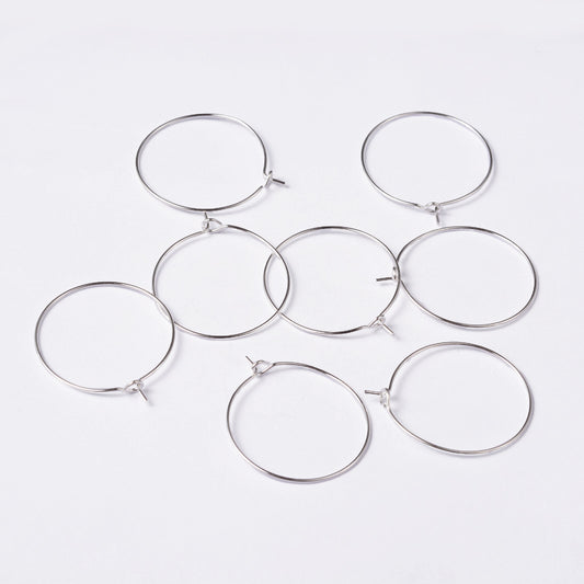 12pc Silver Wine Charm/Earring Hoop Rings
