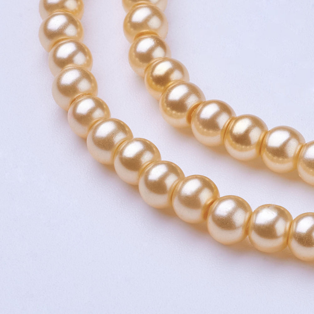 4mm Lemon Chiffon Glass Pearls Strand
