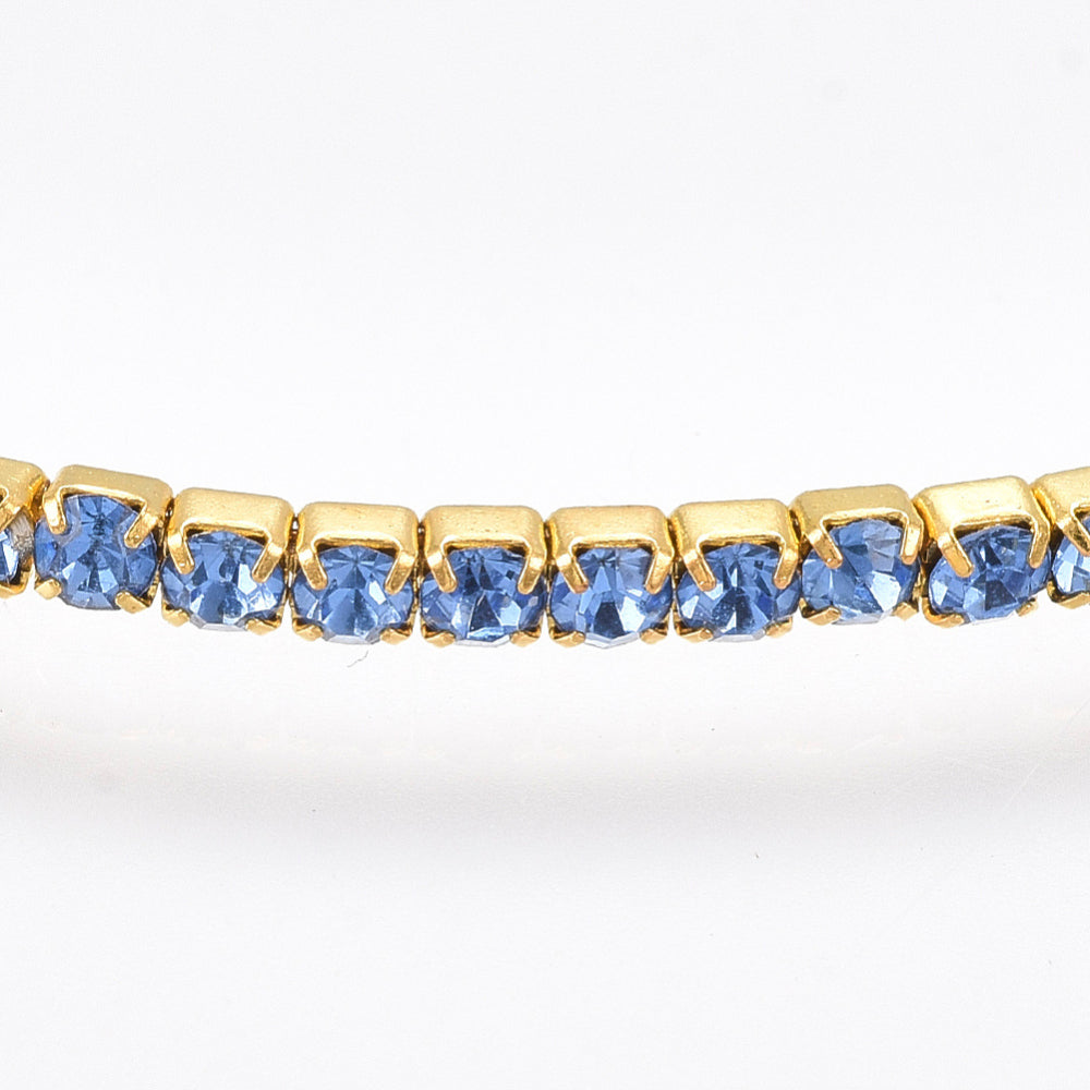 Light Sapphire Rhinestone Stretch Bracelet