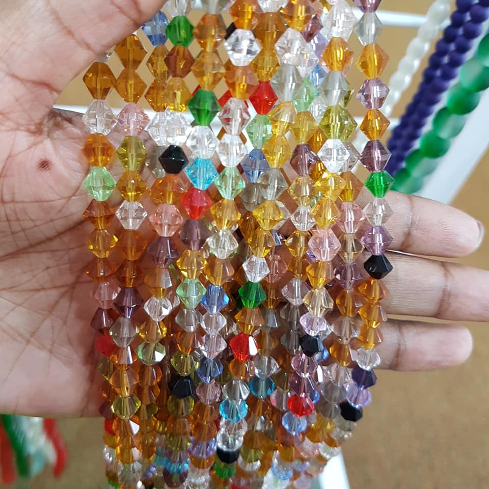 6mm Mixed Glass Bicones