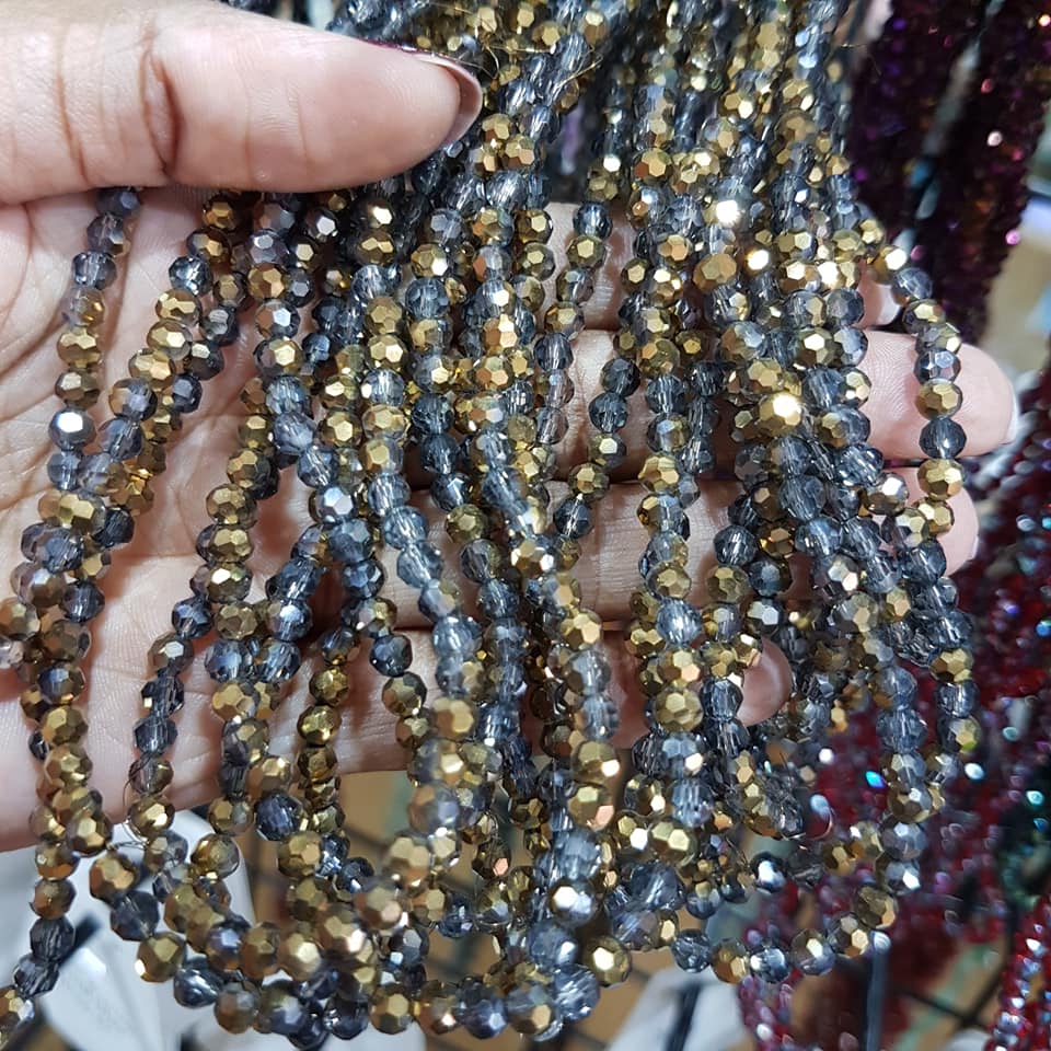Gold Dual Colour Crystal Glass Beads