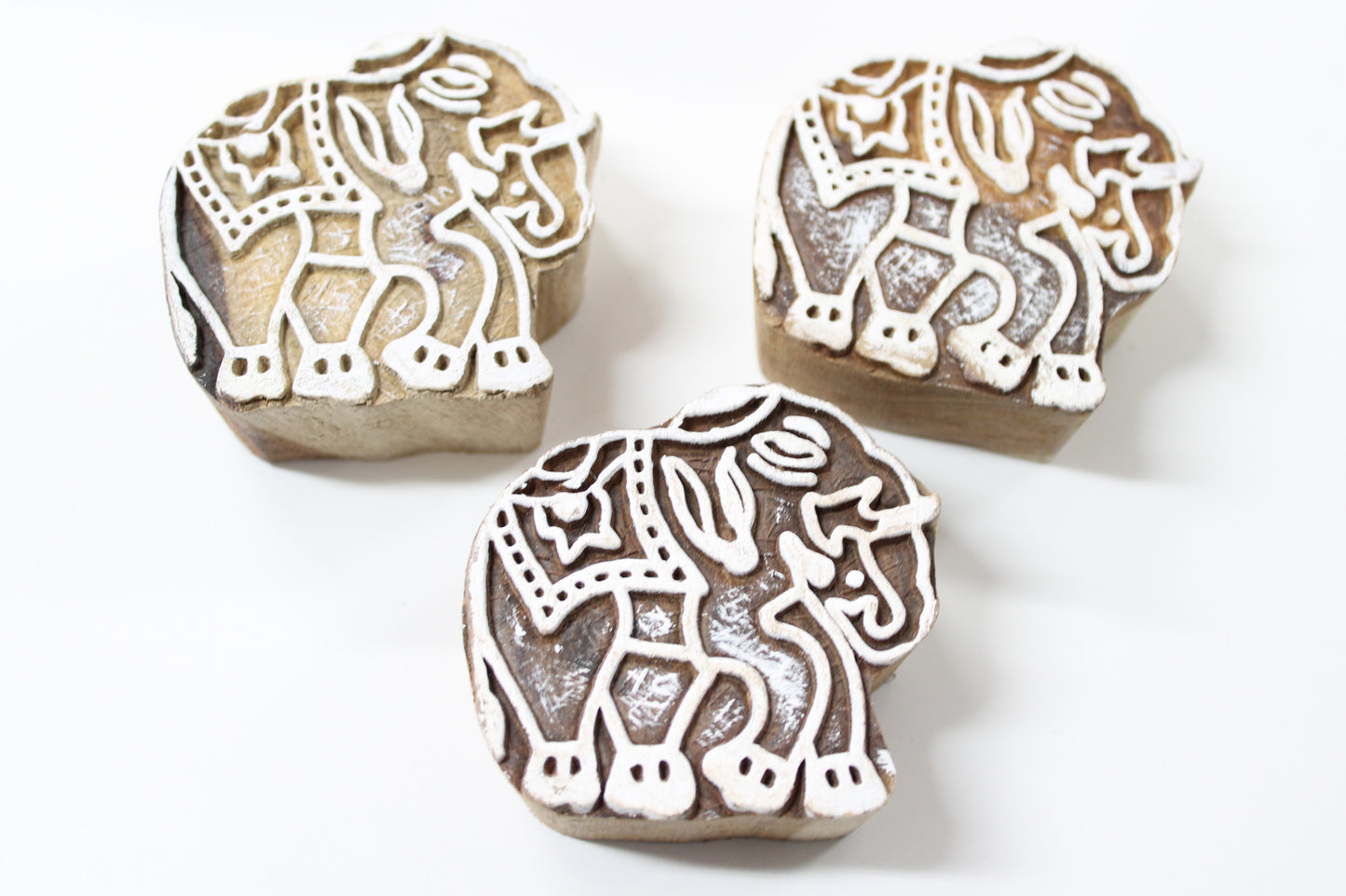 Elephant Indian Carved Block Stamp
