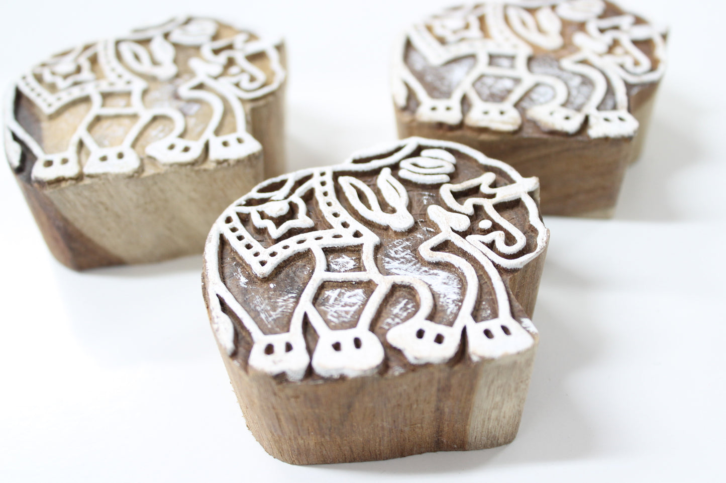 Elephant Indian Carved Block Stamp