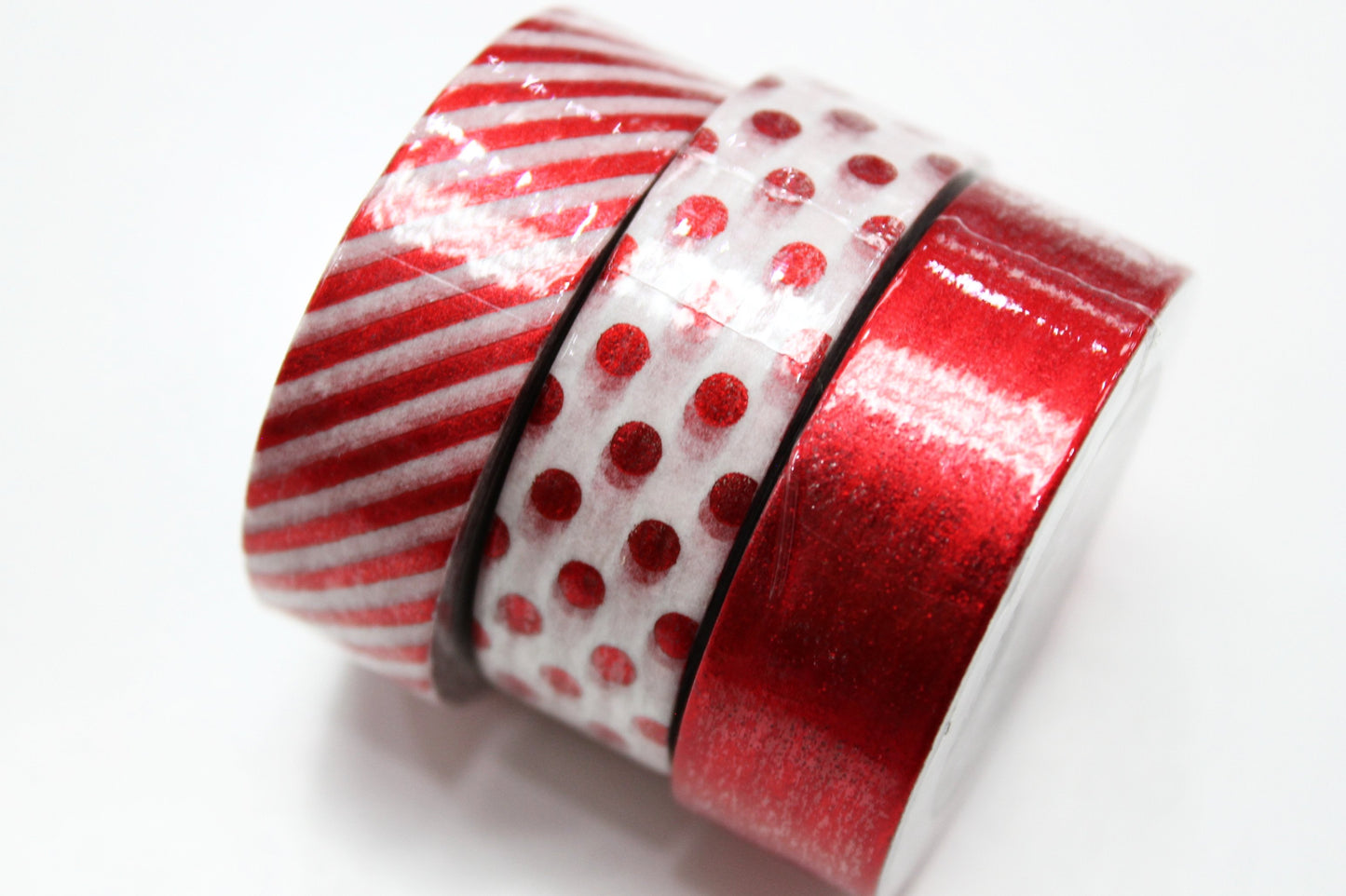 Red Foil Washi Tape - Set of 3