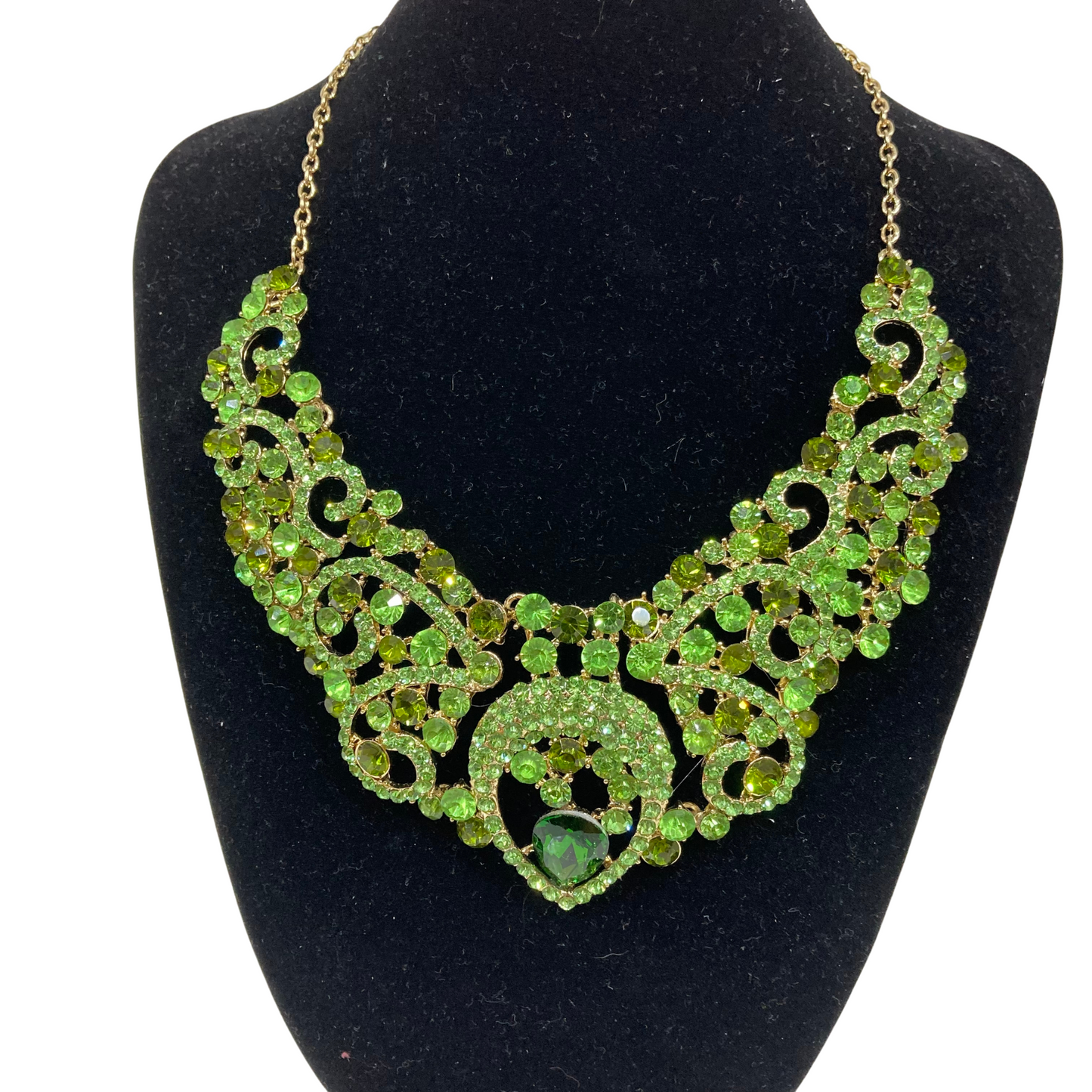 Light Green Rhinestone Jewellery Set