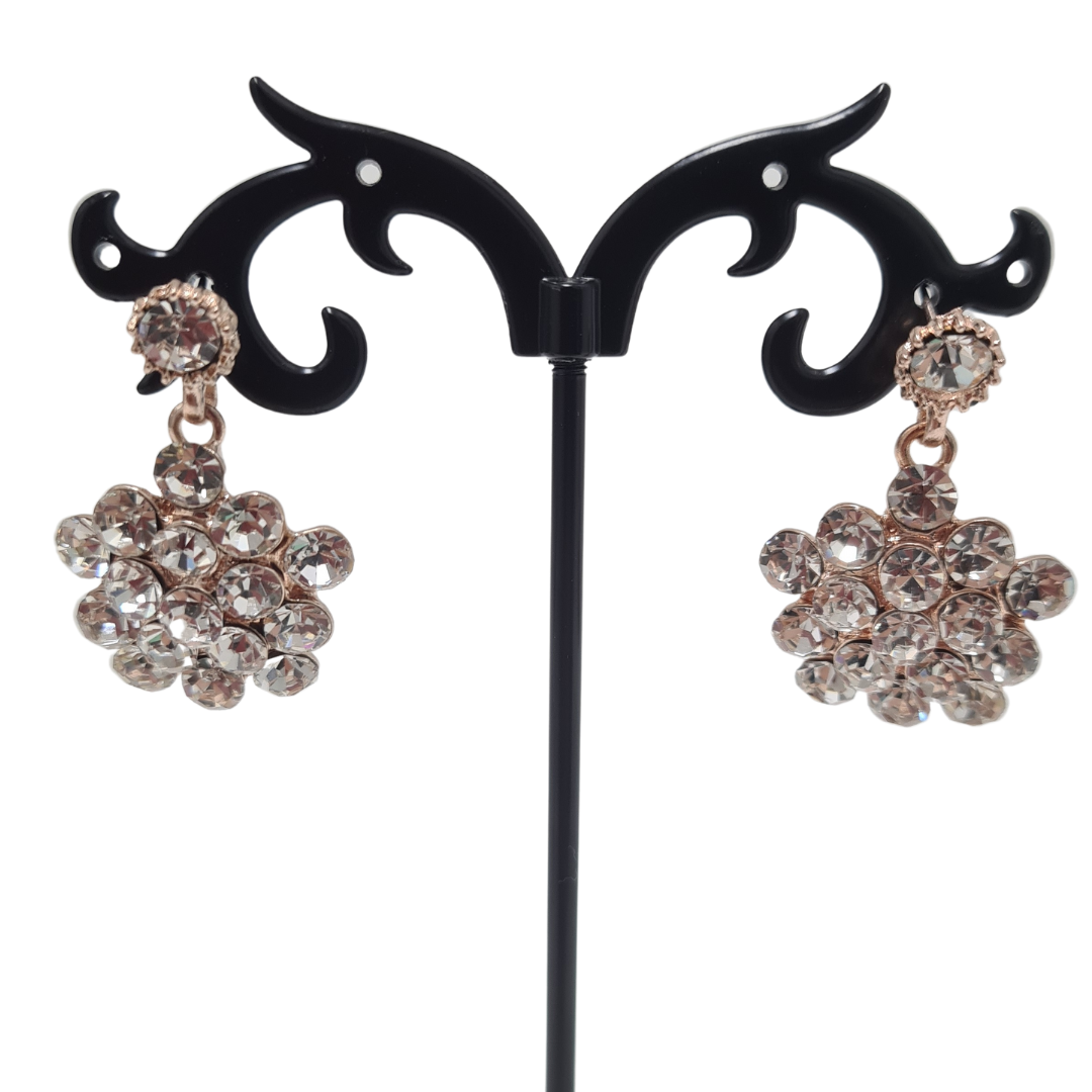 Cluster Flower Rhinestone Earrings
