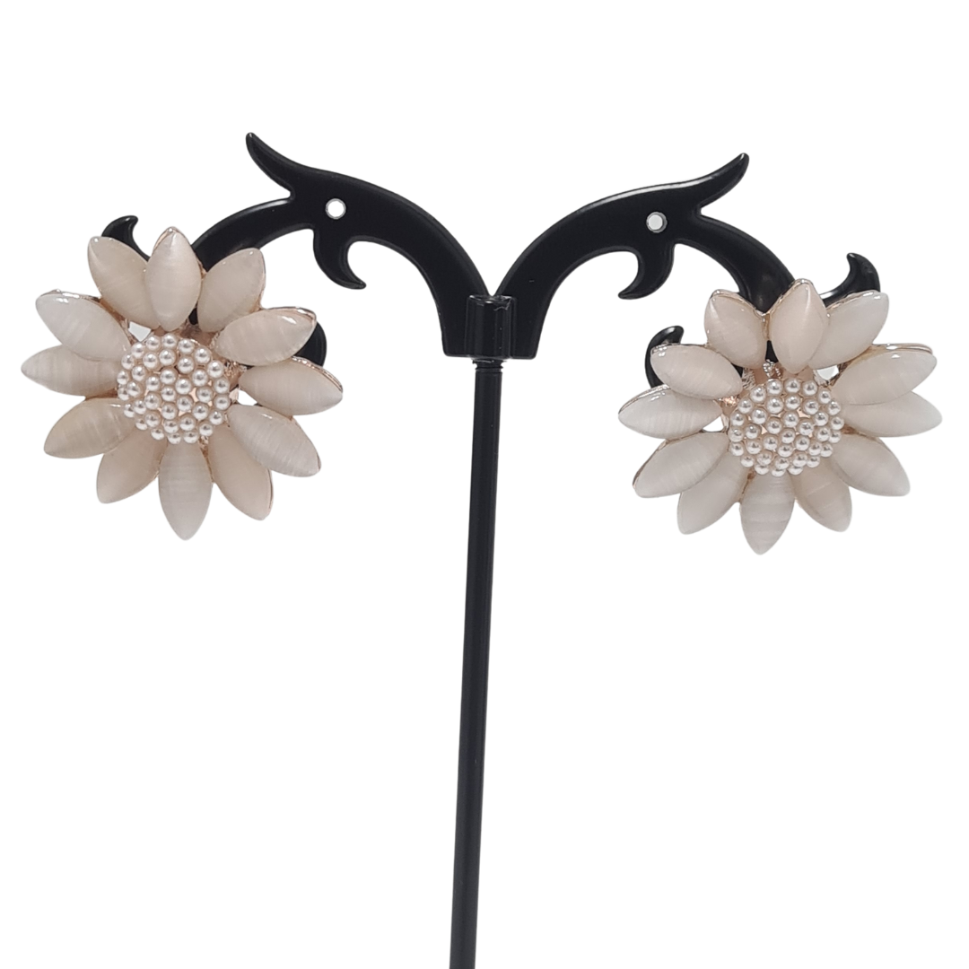 Pearlescent Sun Flower Earrings