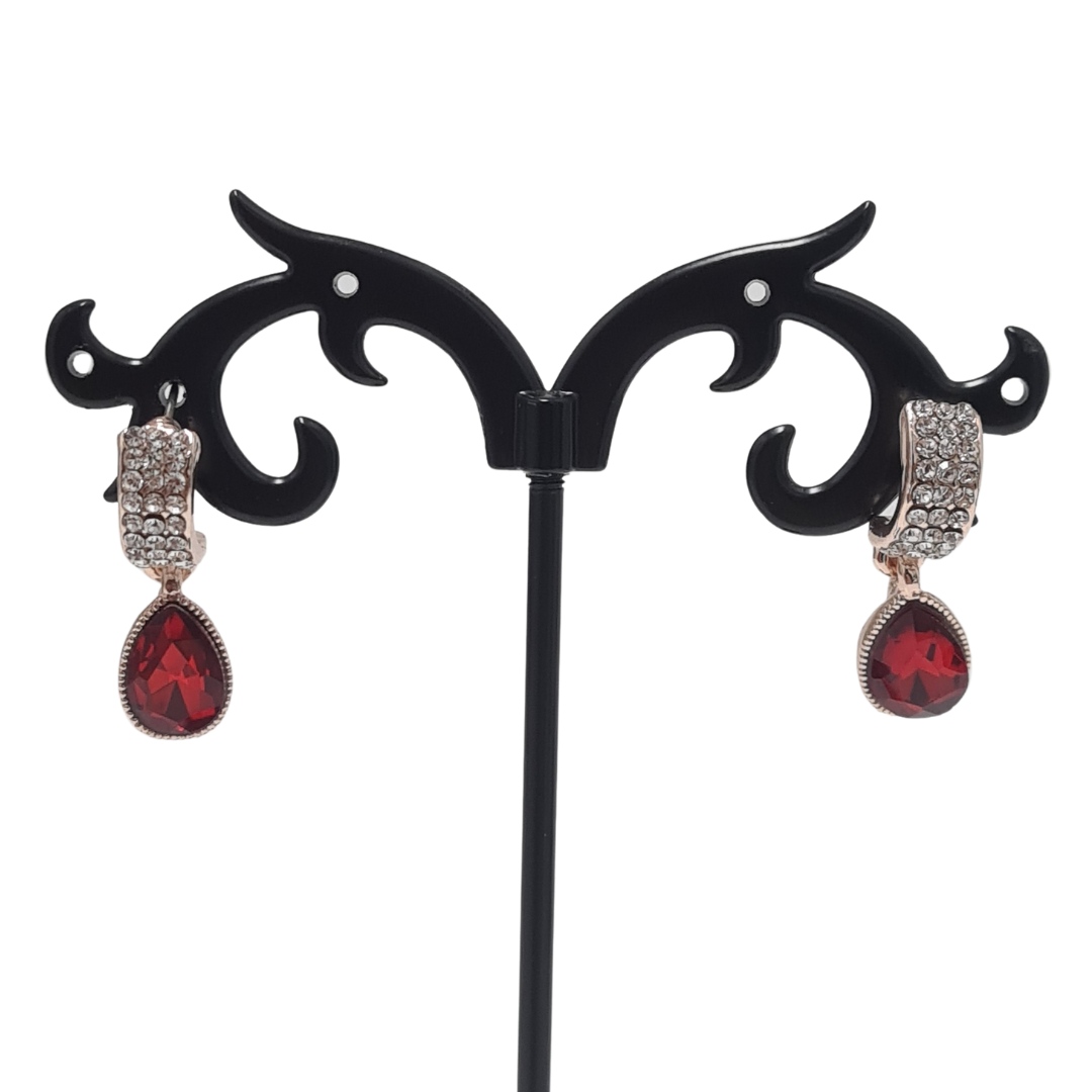 Red Teardrop Dangle Earrings