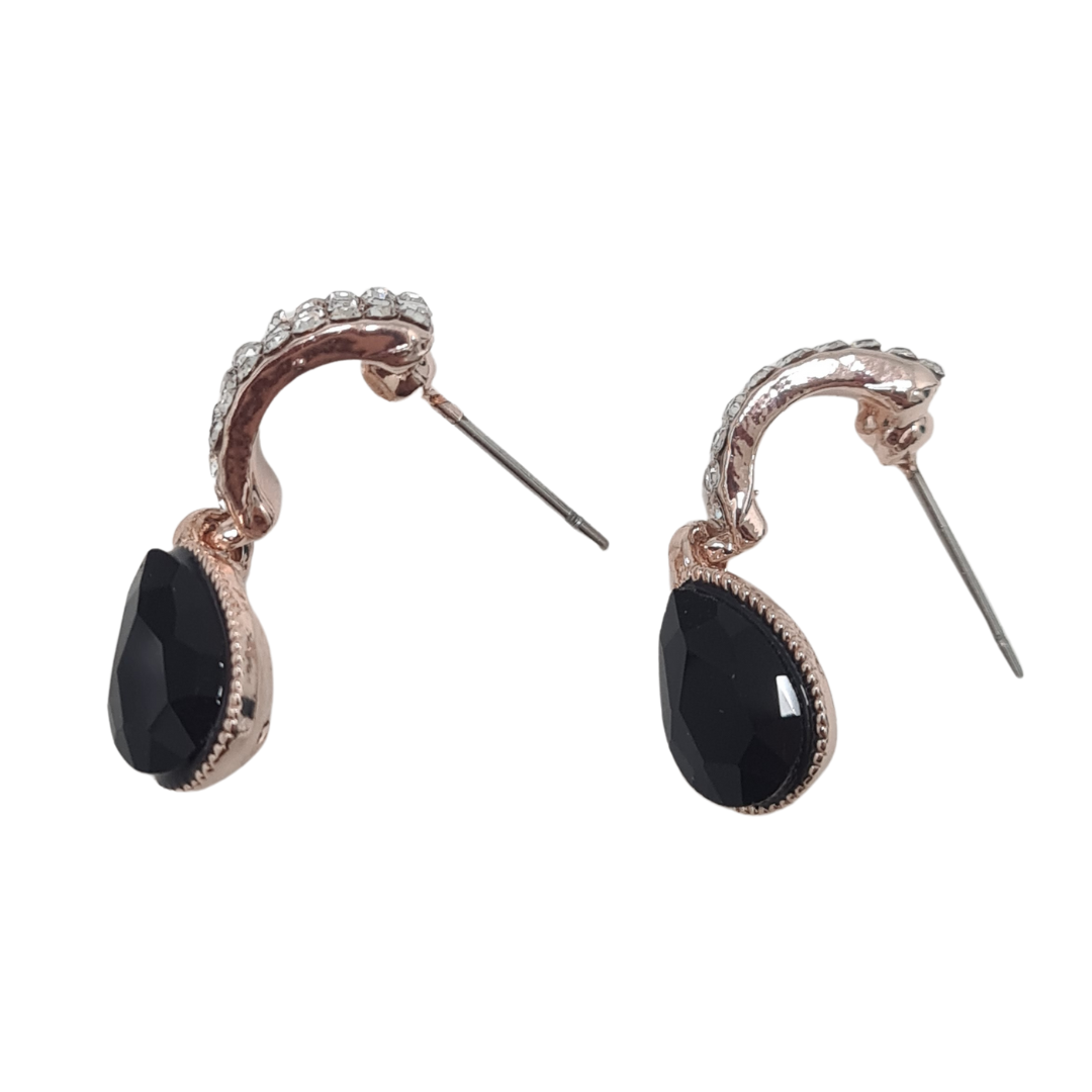 Black Teardrop Dangle Earrings