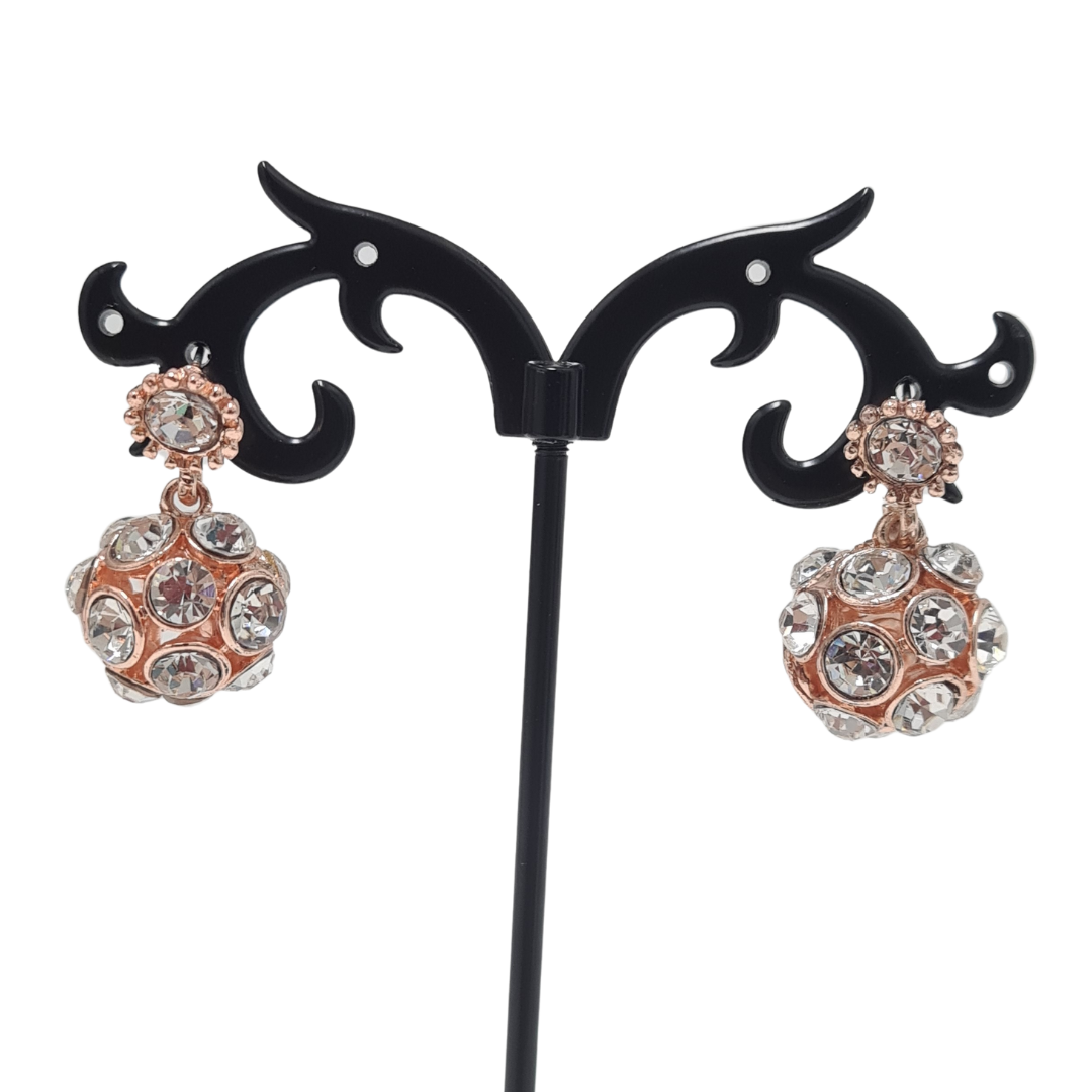 Rhinestone Ball Earrings