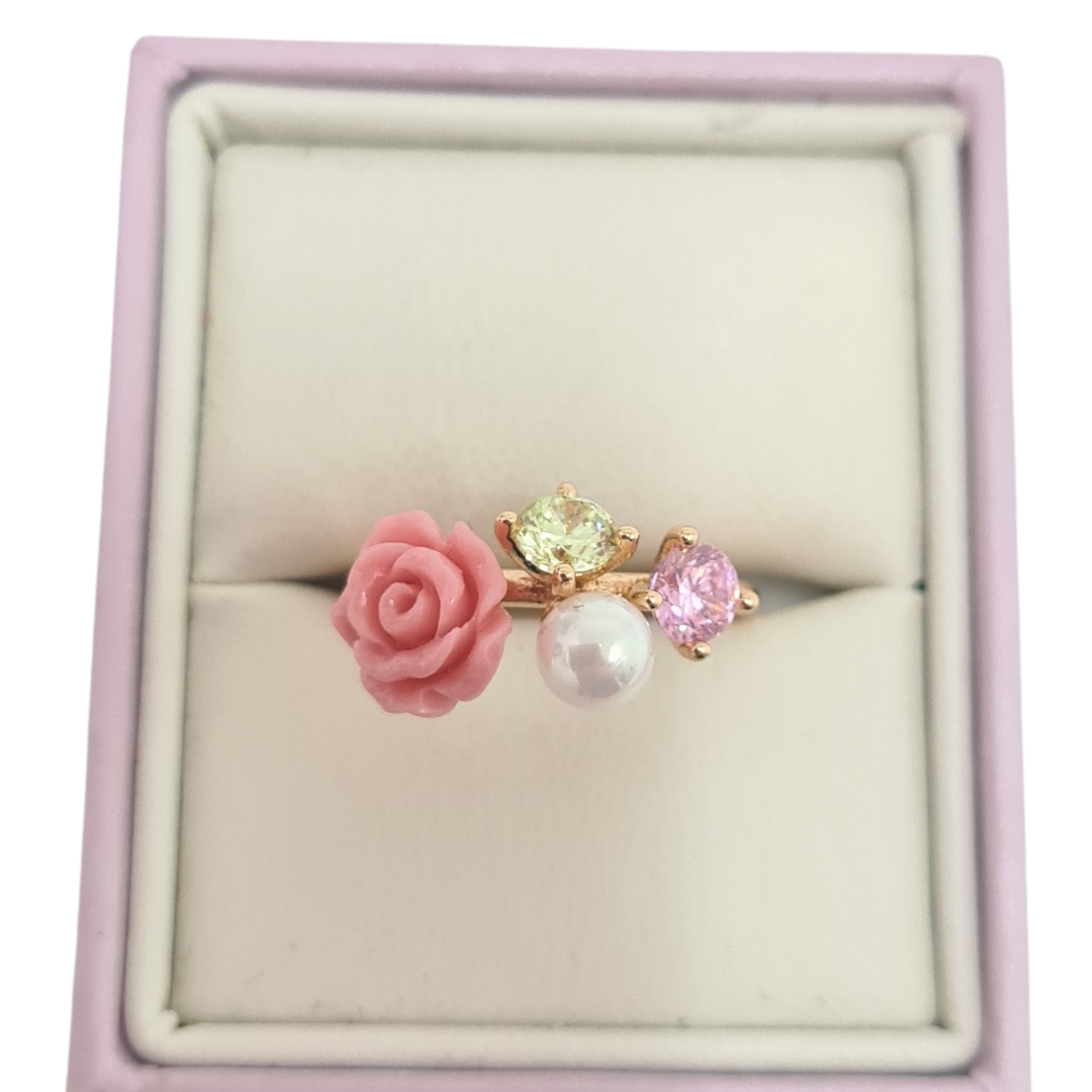 Pretty Floral CZ Ring