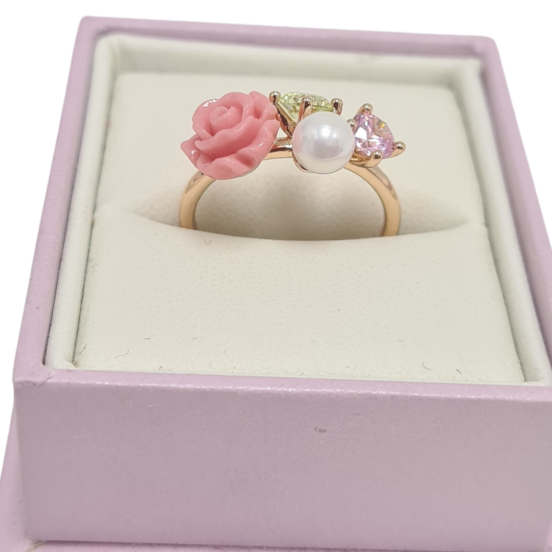 Pretty Floral CZ Ring