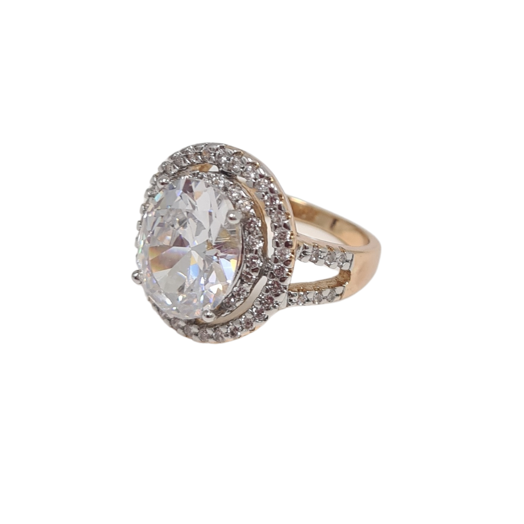 CZ Halo Statement Ring