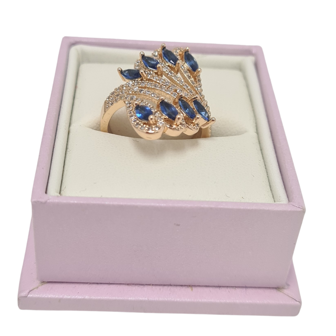 Blue CZ Statement Ring