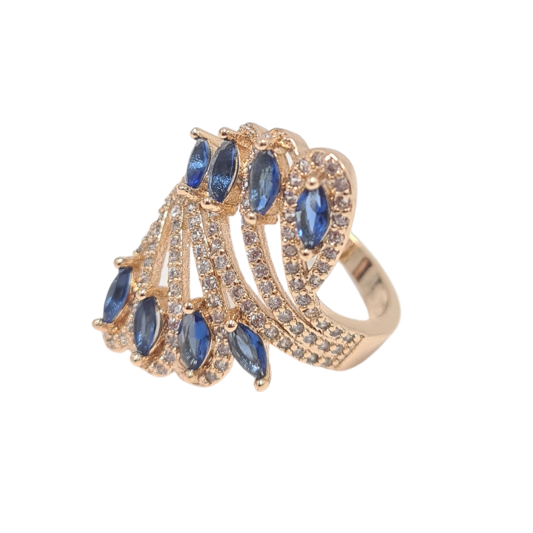 Blue CZ Statement Ring