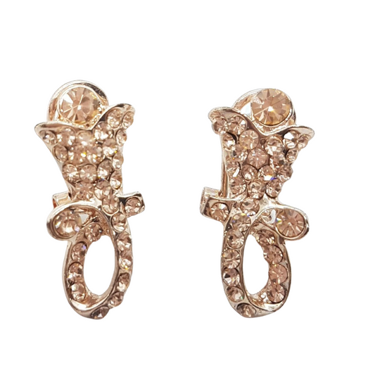 Rose Gold Rhinestone Earrings