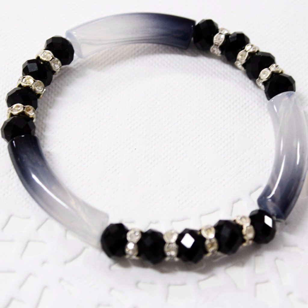 Black Ombre Stretch Elastic Bracelet