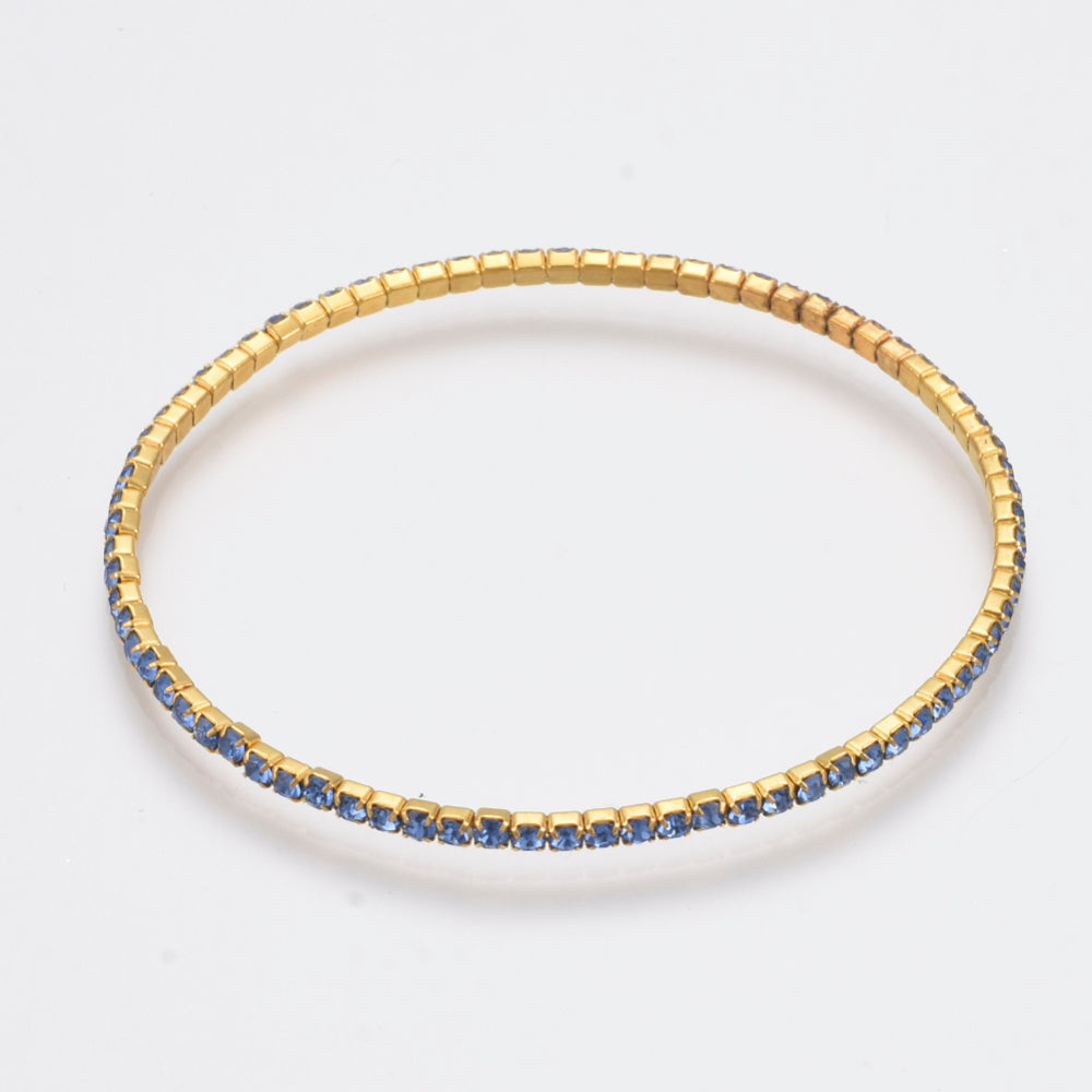 Light Sapphire Rhinestone Stretch Bracelet