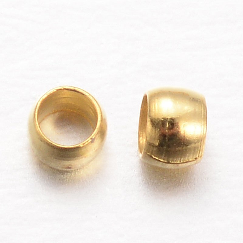 100pc Round Gold Crimp Beads