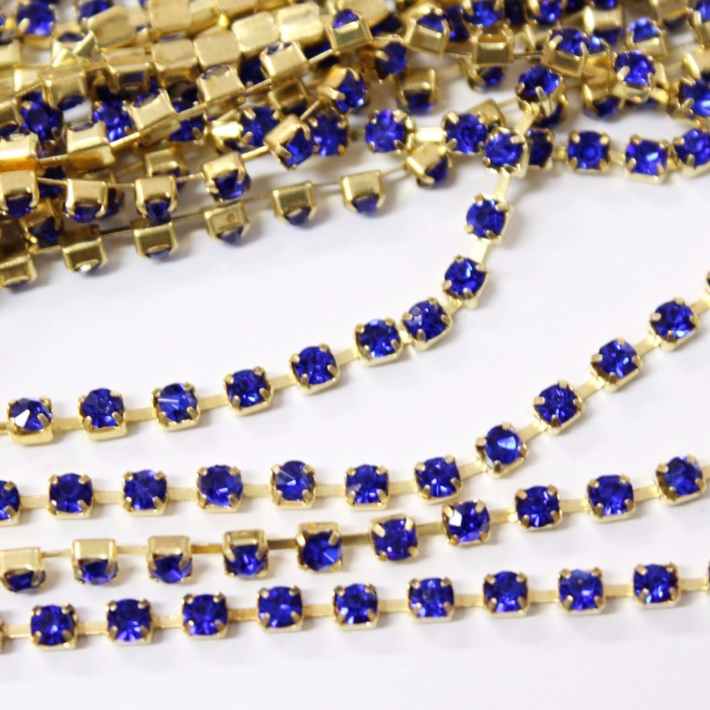 Sapphire Preciosa Rhinestone Chain ss8